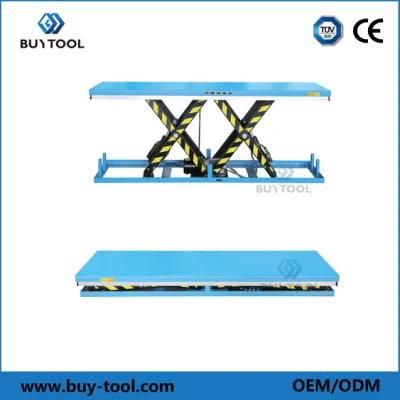 Stationary 10 Feet Long Hydraulic Scissor Lift Table for Warehouse