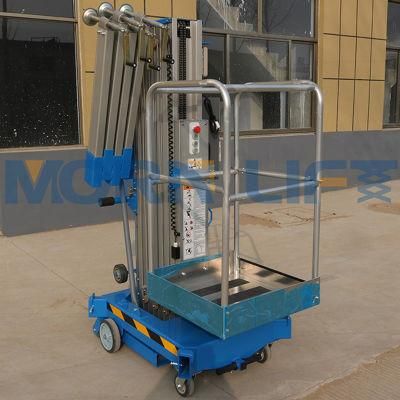 Manual Push Around Single Post Mast Mobile Working Lift Platform