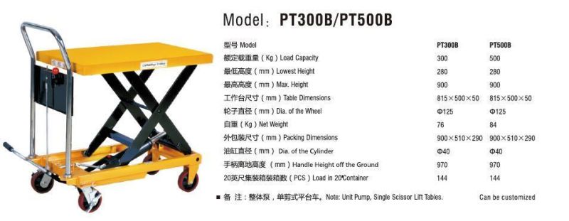 Hydraulic Folding Manual Table Cart