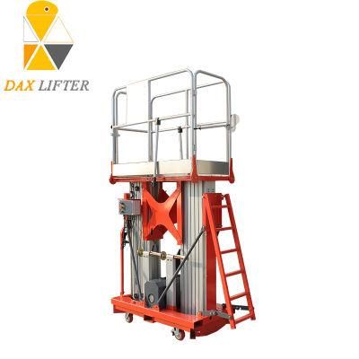 Electric Hydraulic Battery Aluminum Vertical Mast Lift Two One Man Lift with CE Certificate