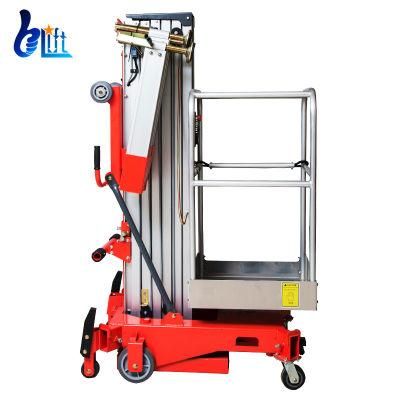 High End Quality Single Mast Aluminum Aerial Work Platform Lift with CE
