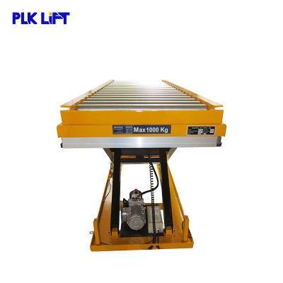 Hydraulic Lift Table with Roller Warehouse Working Platform Wooden Lift