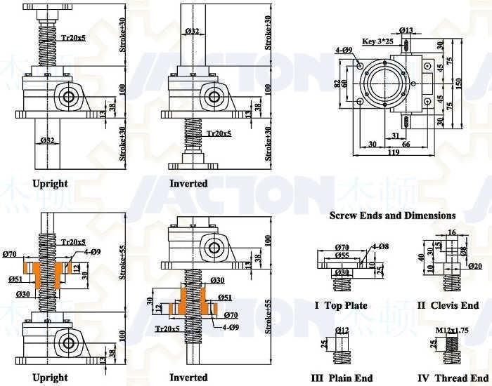 0.5 Ton Acme Screw Jack