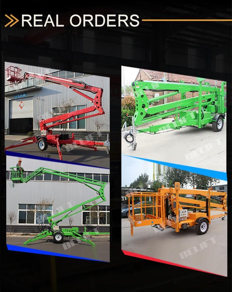 10m-20m Aerial Construction Working Platform Towable Trailer Spider Boom Lift