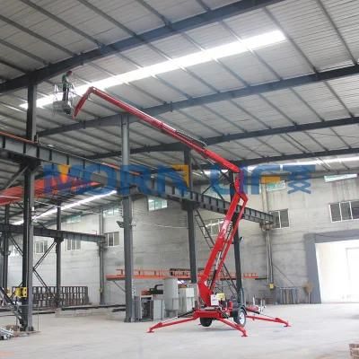 Morn 14m Towed Hydraulic Trailer Electric Man Boom Lift Work Platform for Sale