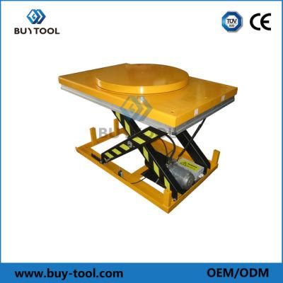 Factory Price Stationary Electric Lift Table with Turnable Platform 1t