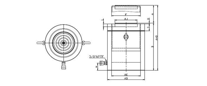 150t Single Acting High Tonnage Lock Nut Hydraulic Jack