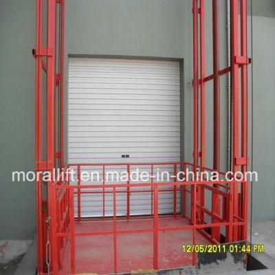 Stationary freight platform vertical hydraulic lift for warehouse