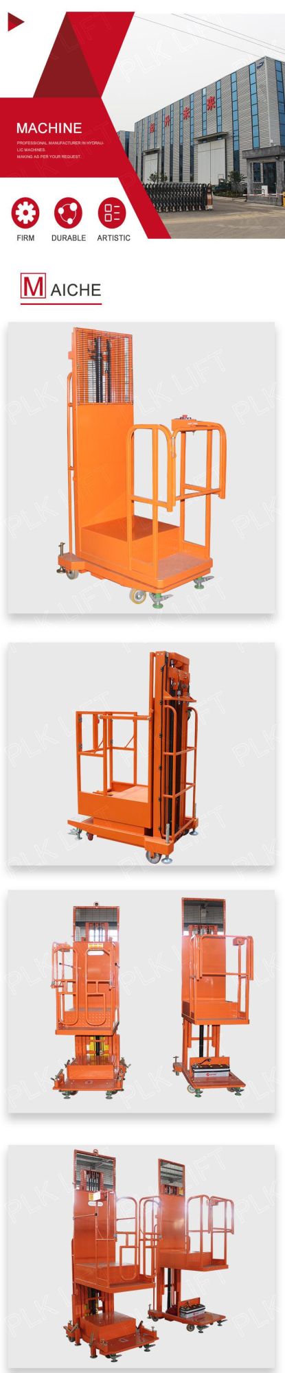 Affordable Articles Collection Aerial Man Lift Equipment for Warehouse