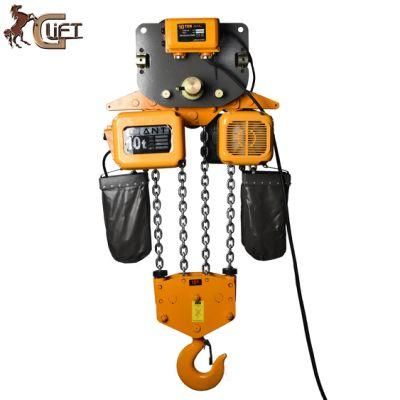 Heavy Duty Electric Chain Hoist with Trolley Giant Lift Chain Block 0.3-10 Tons (HHBD-II-T-Series)