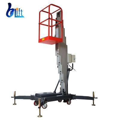 10m Loading Capacity 130kg Standard Single Mast Aluminum Alloy Cylinder Lifter