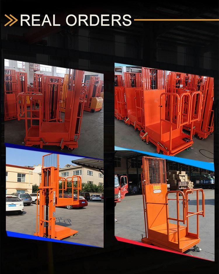 2.7 M-4.5 M Platform Height Load 200 Kg High Quality 6 M Working Height Mini Semi Electric Order Picker