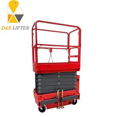 China Daxlifter Durable Hand-Moved Small Scissor Hoist for Sale