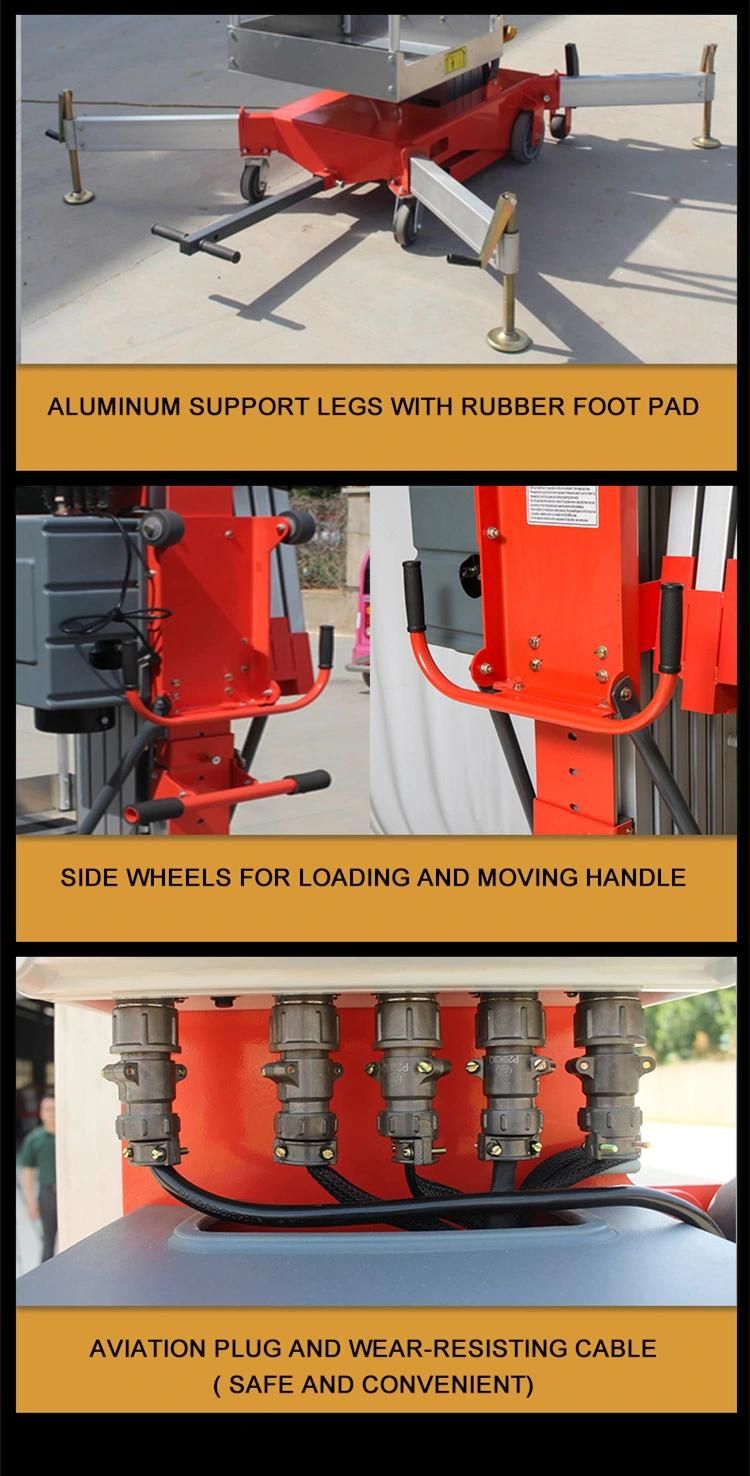 High-End Single Mast Aluminum Alloy Lifter with Four Outrigger Interlock Function