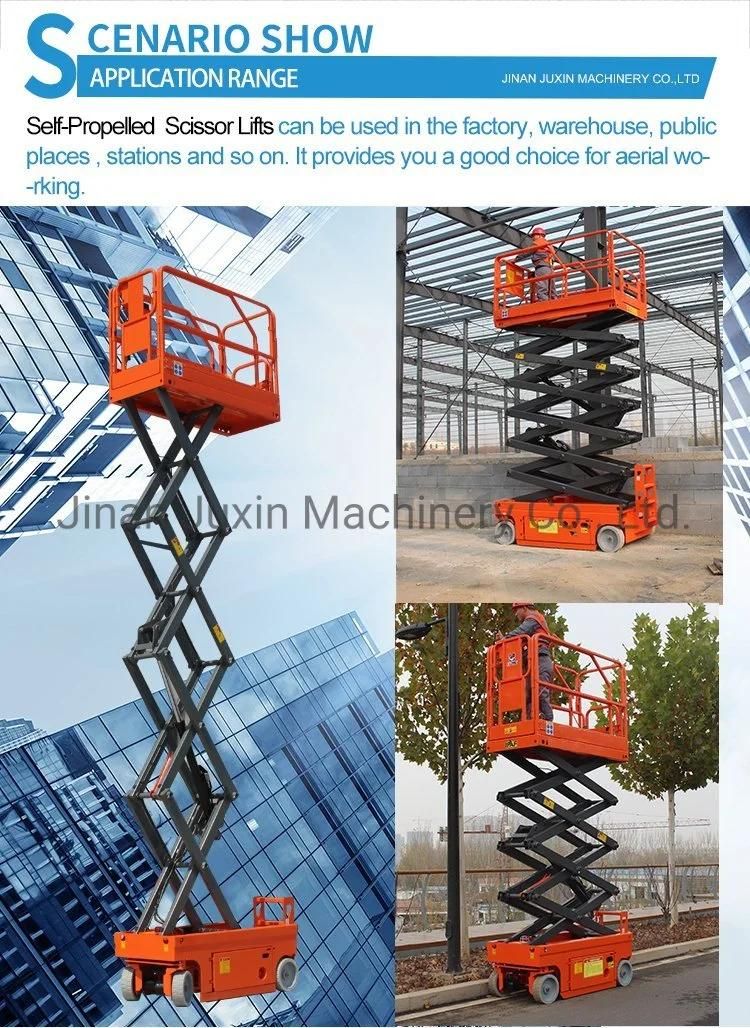 6-14m Self Propelled Automatic Electric Hydraulic Scissor Lift Battery Power with En280