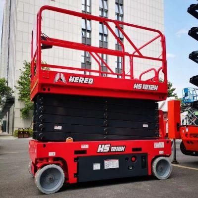 12m 14m CE ANSI Certified Hydraulic Driving Mobile Electric Aerial Platform Scissor Man Lift for Sale