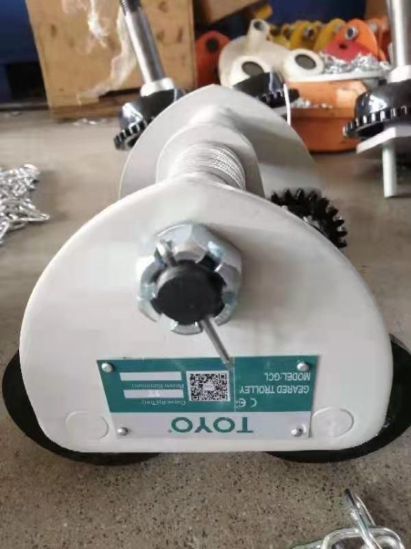 Toyo China Factory Beam Trolley Pull Trolley Economic Manual Geared Trolley