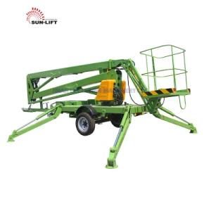 8-16m Trailer Mounted Articulated Spider Lift Telescopic Towable Boom Lift