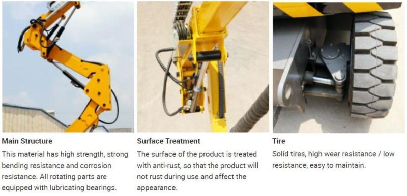 230 Kg Capacity 16m 18m 20m 22m 24m 26m 30m 38m 40m 42m Electric Articulated Cherry Picker Boom Lift Aerial Working Platform Work Height