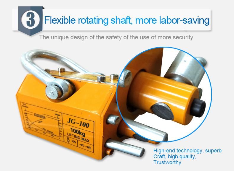 100 10000kg 50t Switch-off Lifting Magnets Permanent Magnetic Lifter Manual Crane