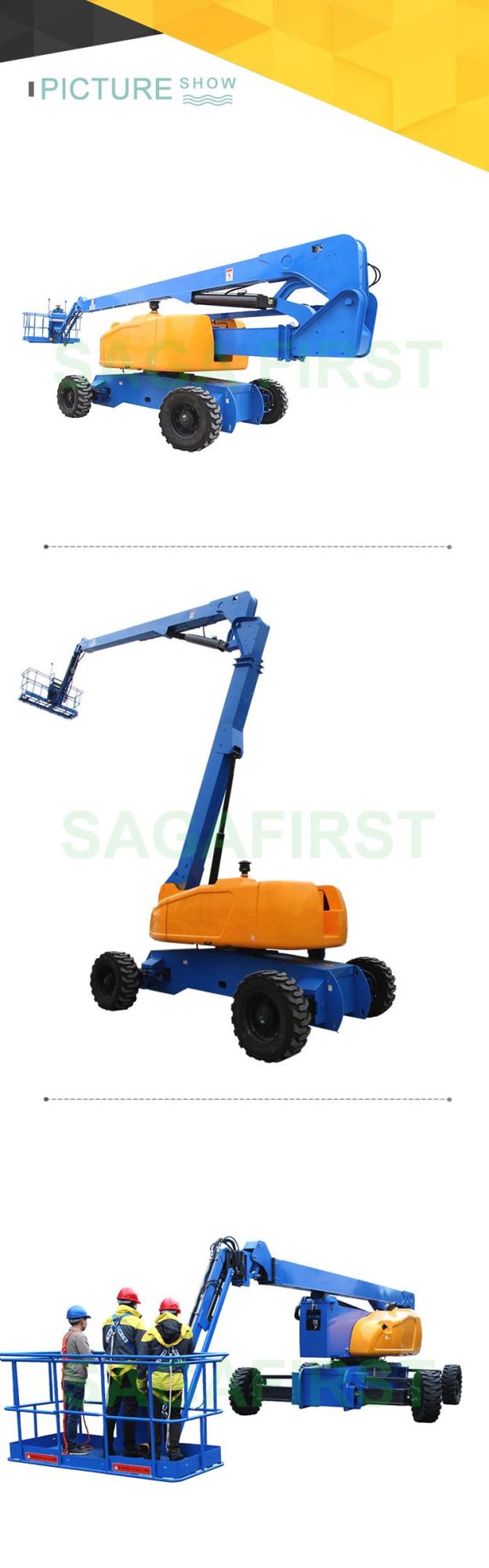 Small Mobile Electric Towable Self-Propelled Hydraulic Boom Lifting