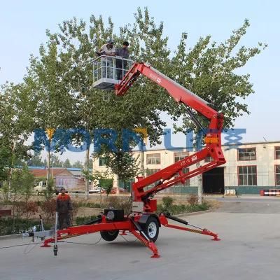 20m Morn China Trailer Mounted Aerial Hydraulic Boom Lift with CE