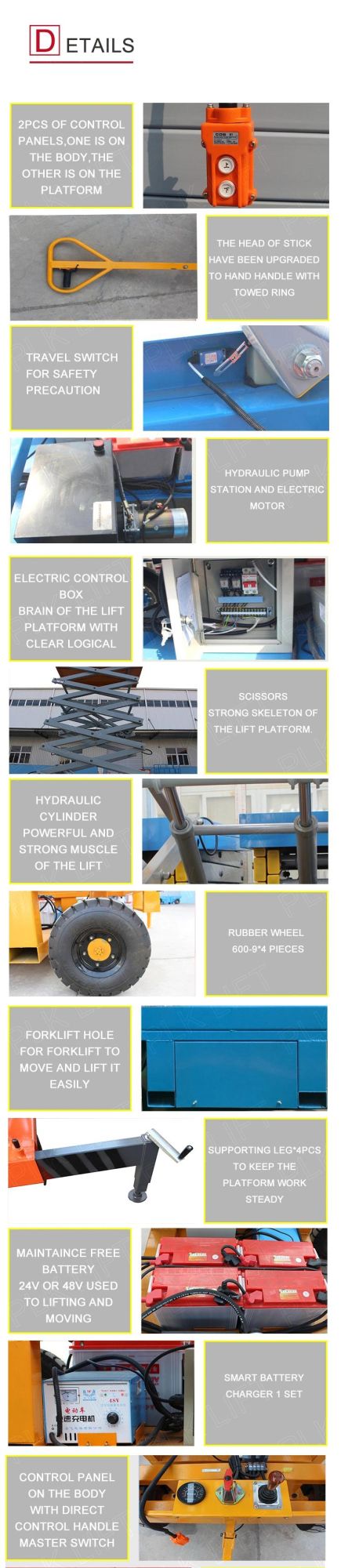Economical Electric Powered Scissor Mobile Cage Platform