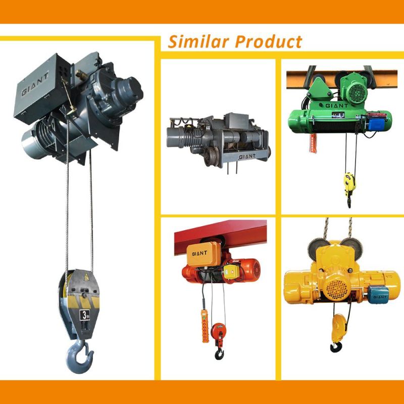 Giant Lift Heavy Duty 20tons Electric Wire Rope Hoist Double Track Crane with Trolley (SH200)