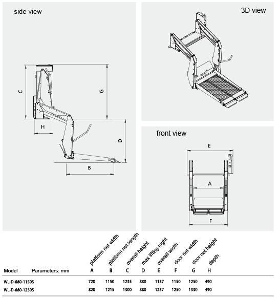 Xinder WL-D-880s Wheelchair Lift with Ce Certificate