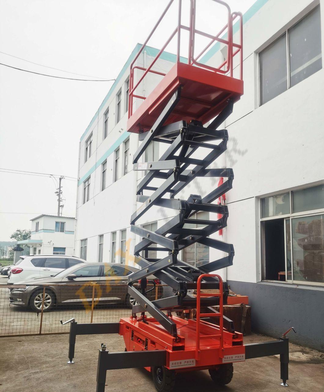 China Daxlifter Brand 6m-18m 500kg Manual Mobile Electric Scissor Lift