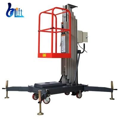 Max Platform Hight 8m-12m Single Mast Aluminum Hydraulic Lifter Small Lifting Machine