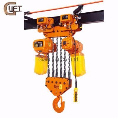 0.3-20tons Heavy Duty High Quality Electric Chain Hoist with Trolley Giant Lift Chain Block (HHBD-I-T Series)