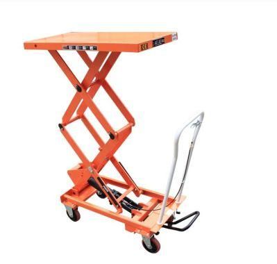 Stationary Vertical Hand Cargo Foot Pump Mechanical Quick Mobile Hydraulic Scissor Portable Manual Lift Table Truck