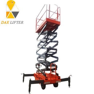 China Daxlifter Brand 6m-18m 500kg Manual Mobile Electric Scissor Lift