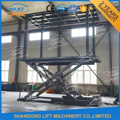 Underground Hydraulic Scissor Double Platform Car Lift