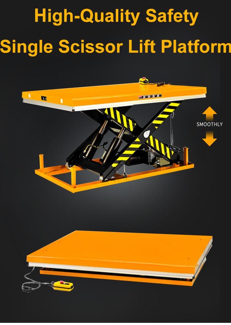 2000kg Load Capacity Hydraulic Lift Platform Scissor Lift Table Electric Stationary Lift Table