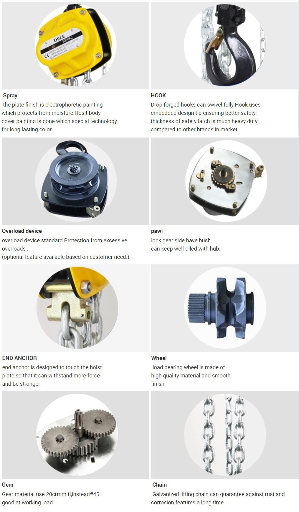 Stage Chain Hoist Lifting Machine Manual Hoist De-2t