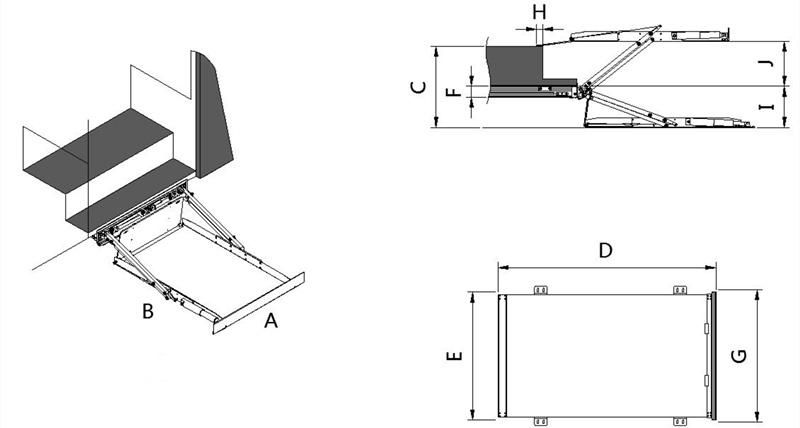 Ce Scissor and Hydraulic Wheelchair Lift for Van and Minibuswith Loading Capacity 300kg