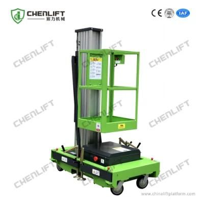 10m Single Manlift Single Mast Manual Pushing Vertical Lift