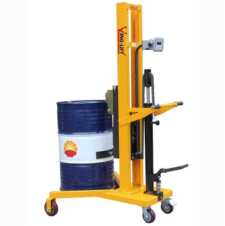Hot Selling 450kg V-Shaped Pedaled Hydraulic Drum Transporters with Weighting Scale