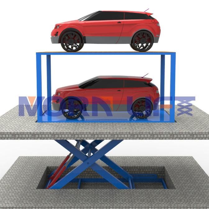 4800*1900mm Weight Level Morn Plywood Case Double Deck Scissor Car Lift