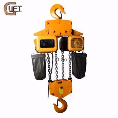 10 Tons High Quality Electric Chain Hoist with Hook Giant Lift Chain Block (HHBD-II-10)