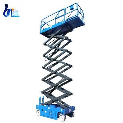 12m Electric Driven Dirigible Self Mobile Hydraulic Table Lift Electric Mobile Scissor Lifter