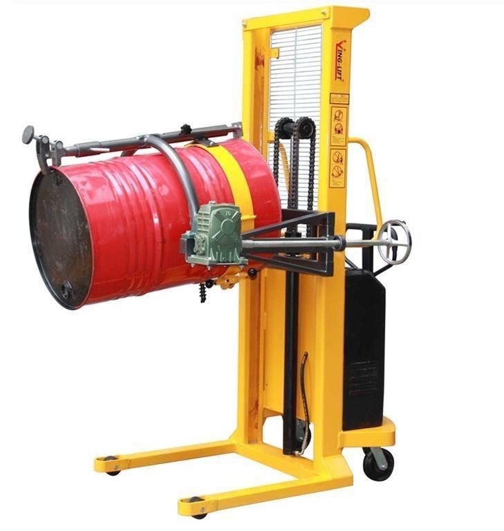 Loading Capacity 520kg Electric Drum Dumper with Hand Manual Rotation 180 Degree Drum Lifter Cum Tilter Yl520A
