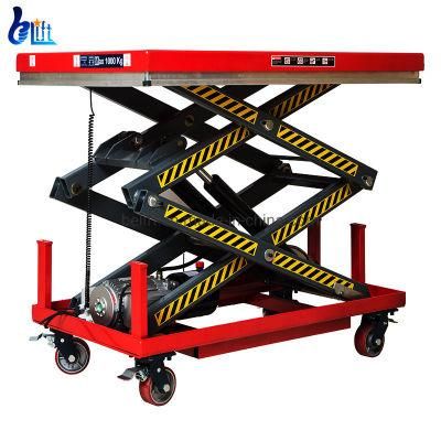 1ton Cheap Workshop Small Cargo Lifting Tools Electric Scissor Lifter