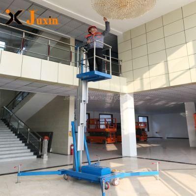 4m-10m 100kg Aluminum Lifting Platform One Man Lift Single Mast Manlift