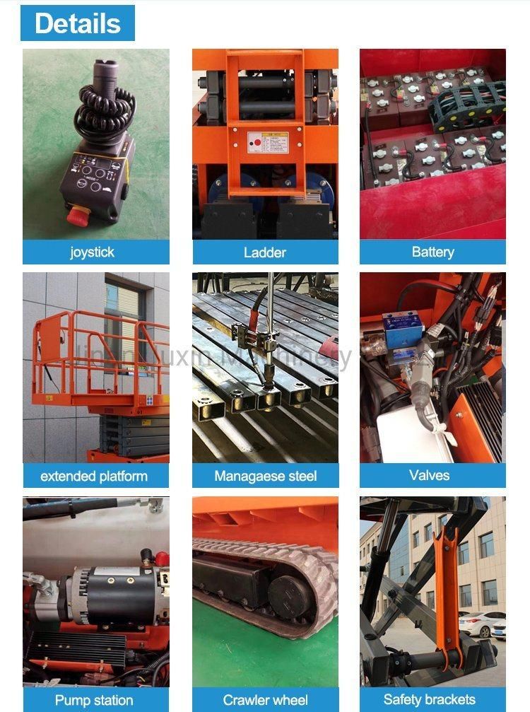 En280 Approved 6-12m Hydraulic Electric Crawler Wheels Scissor Lifting Platform on Tracks