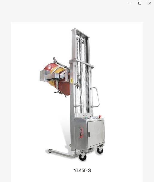 Yl450-S Material Handling Equipment Stainless Steel Electric Drum Rotator with Loading Capacity 450kg