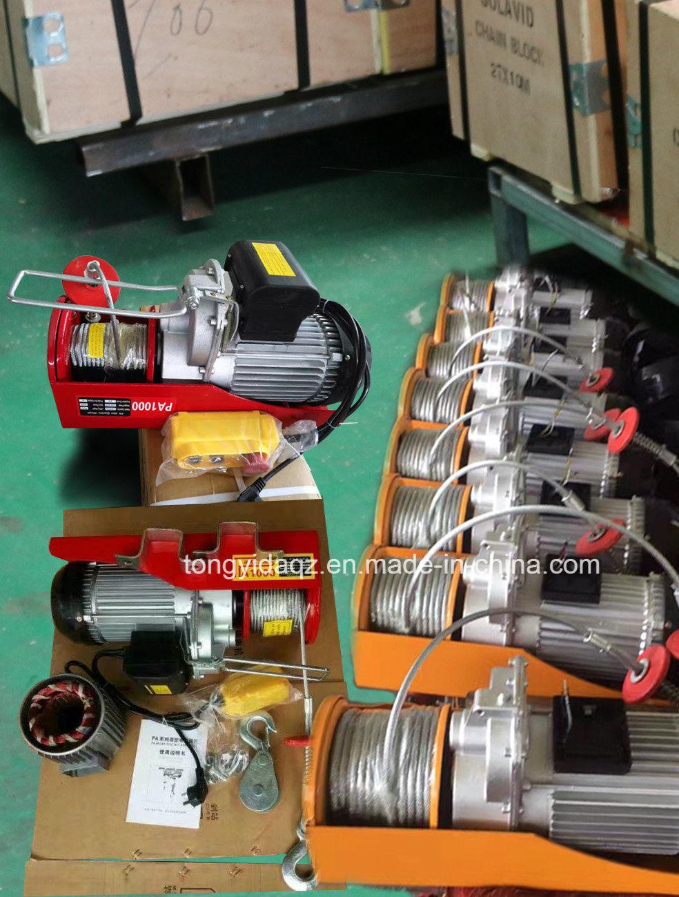 1000kg PA Mini Electric Hoist Electric Wire Rope Hoist