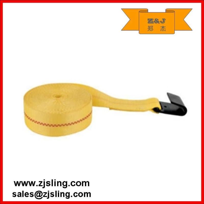 Ratchet Winch Strap 2" X 30′ Yellow Flat Hook